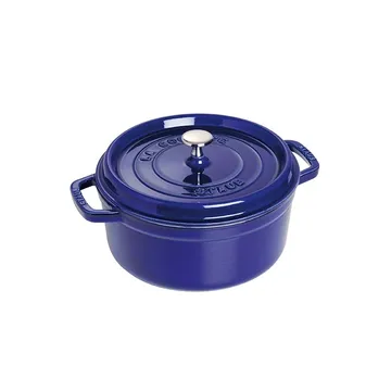 Staub 圆形炖锅 三层搪瓷 3.8升 - 深蓝色 - STAUB