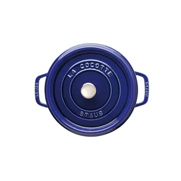 Staub 圆形炖锅 三层搪瓷 3.8升 - 深蓝色 - STAUB