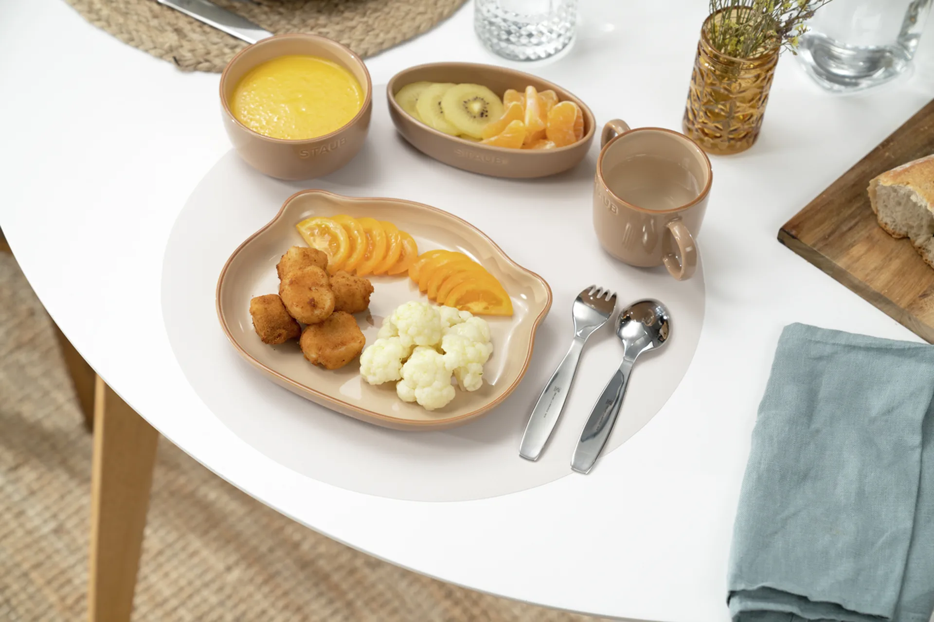 Staub 儿童餐具 4件, Brown STAUB