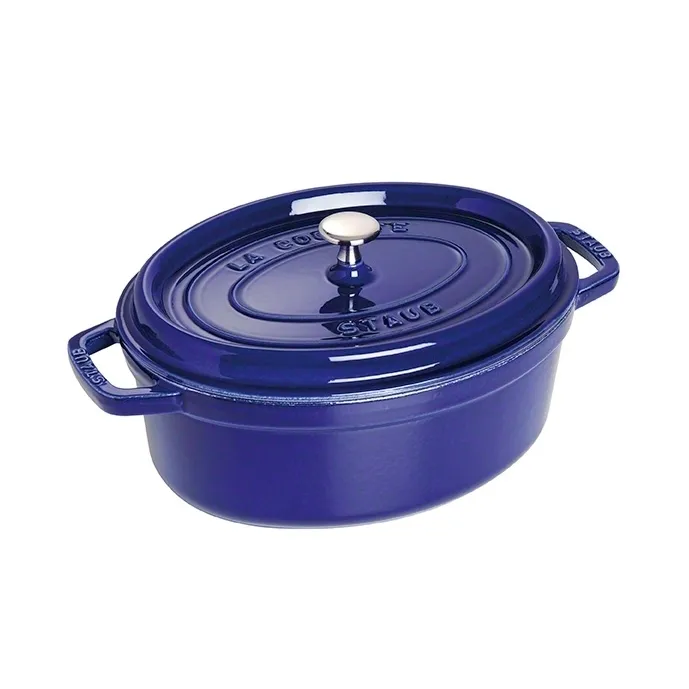 Staub 椭圆形炖锅 三层搪瓷 4.2升, 深蓝色 STAUB