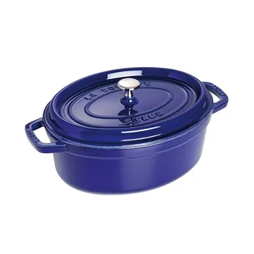 Staub 椭圆形炖锅 三层搪瓷 4.2升 - 深蓝色 - STAUB