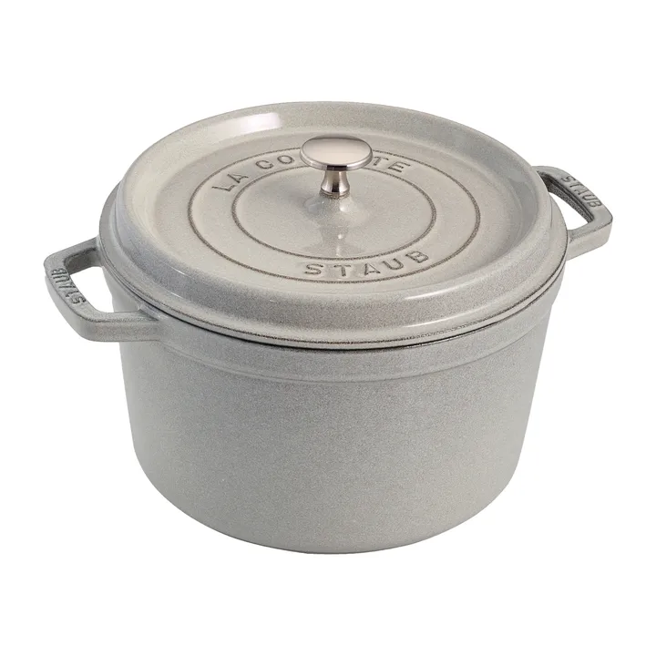 Staub 圆形高身炖锅4.8升 - 白松露色 - STAUB