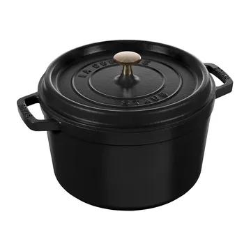 Staub 圆形高身炖锅4.8升 - 哑光黑色 - STAUB