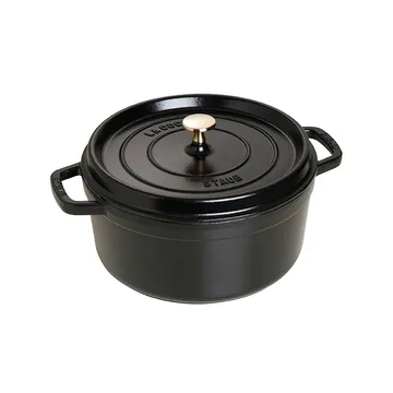 Staub 圆形炖锅 5.2升 - 黑色 - STAUB