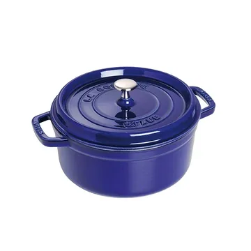Staub 圆形三层珐琅砂锅5.2升 - 深蓝色 - STAUB