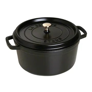 Staub 圆形砂锅6.7升 - 黑色 - STAUB