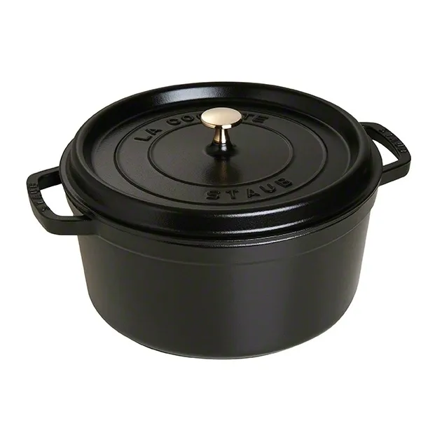 Staub 圆形砂锅6.7升 - 黑色 - STAUB