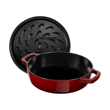 Staub Chistera铸铁煎炖锅直径24cm - 石榴红色 - STAUB