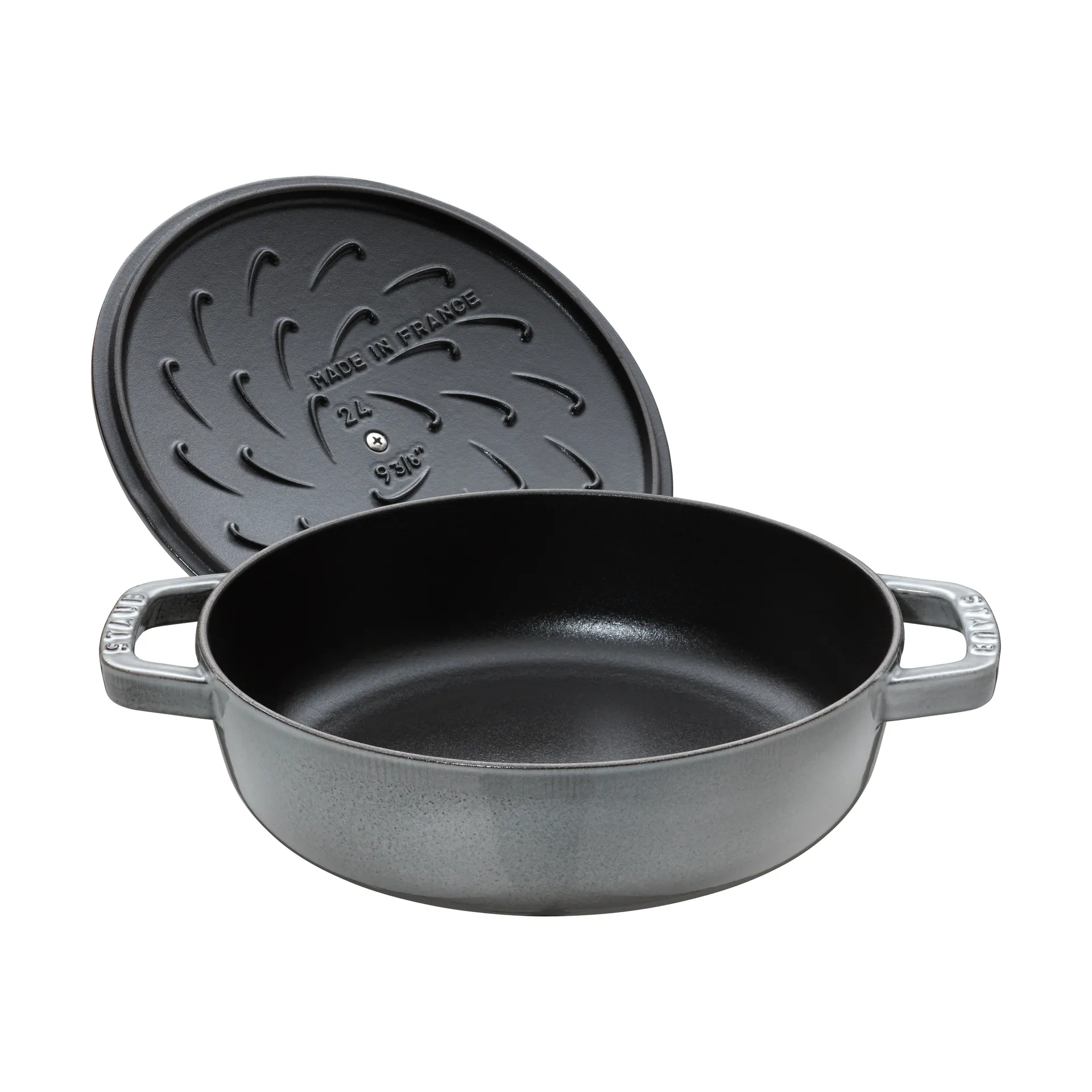 Staub Chistera铸铁煎炖锅直径24cm, 石墨灰色 STAUB