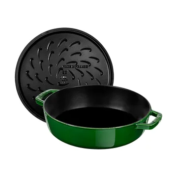 Staub Chistera铸铁煎炖锅直径24cm - 罗勒绿色 - STAUB
