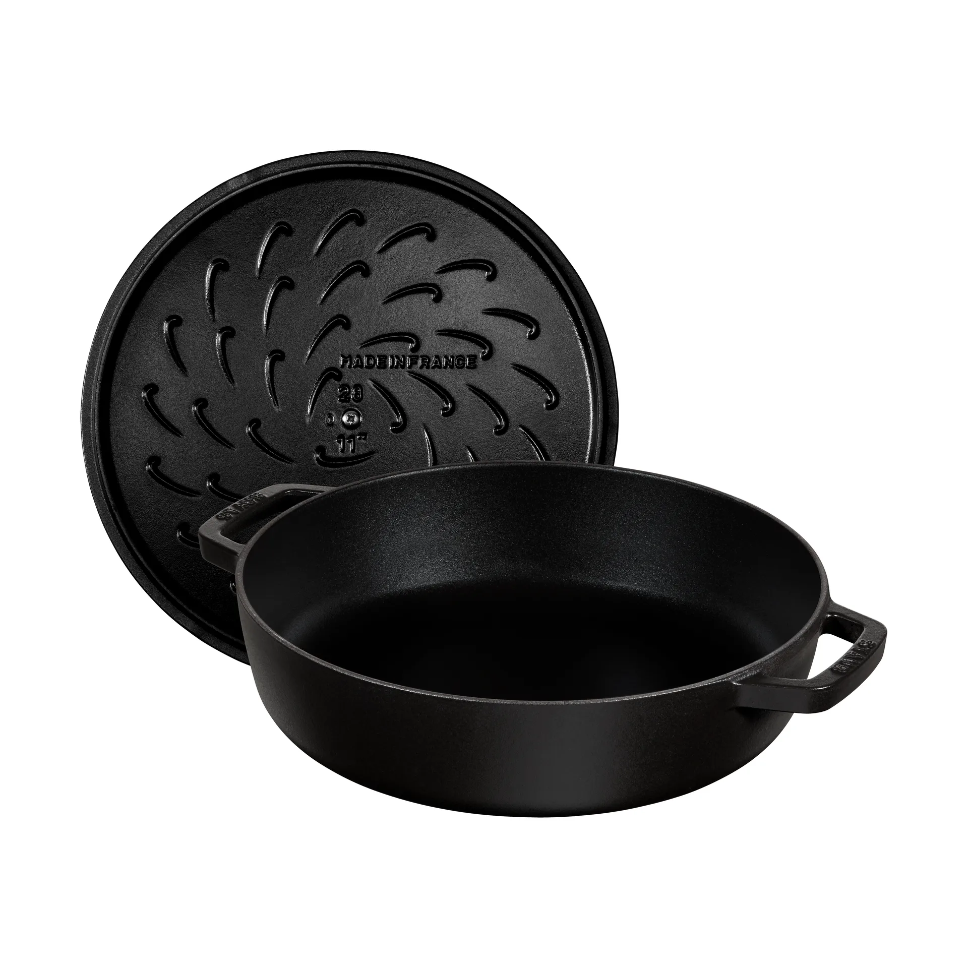Staub Chistera铸铁煎炖锅直径24cm, 黑色 STAUB