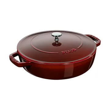 Staub Chistera铸铁煎炖锅直径28cm - 石榴红色 - STAUB