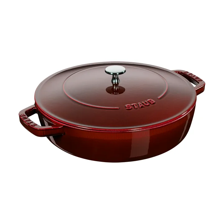 Staub Chistera铸铁煎炖锅直径28cm - 石榴红色 - STAUB