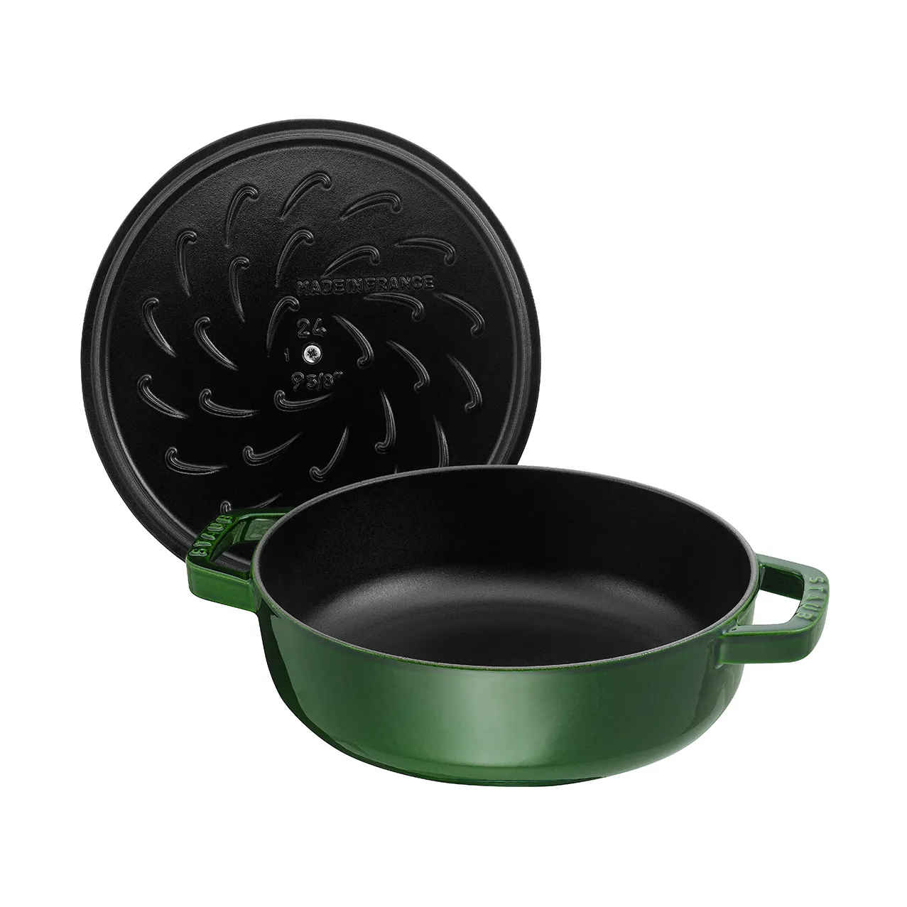 Staub Chistera铸铁煎炖锅直径28cm, 罗勒绿色 STAUB