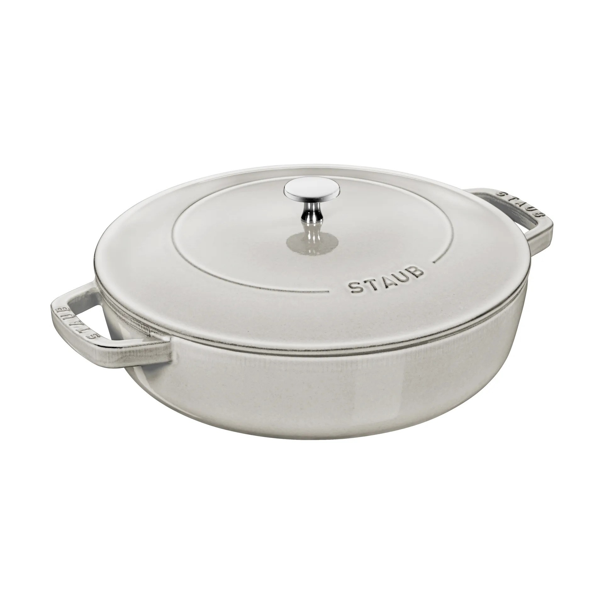 Staub Chistera铸铁煎炖锅直径28cm, 白松露色 STAUB