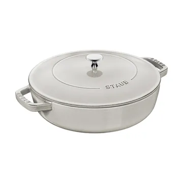 Staub Chistera铸铁煎炖锅直径28cm - 白松露色 - STAUB