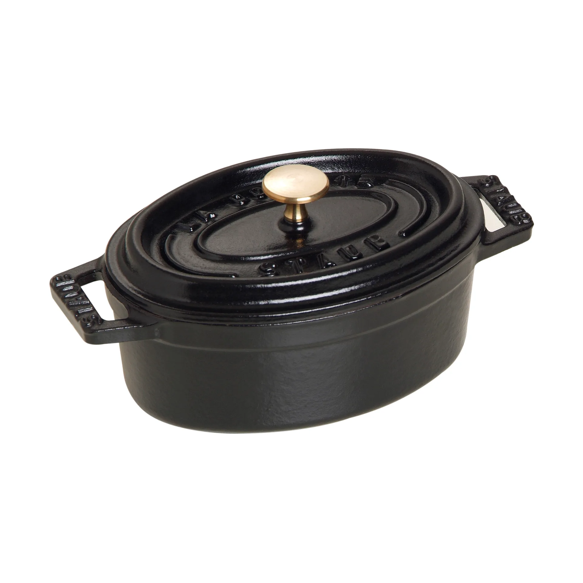 Staub La Cocotte椭圆迷你铸铁炖锅0.25升, 黑色 STAUB