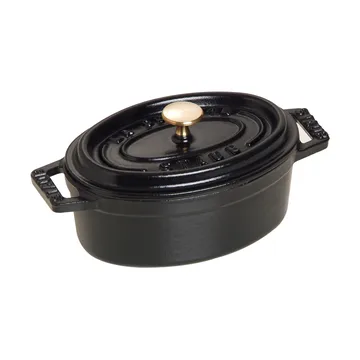Staub La Cocotte椭圆迷你铸铁炖锅0.25升 - 黑色 - STAUB