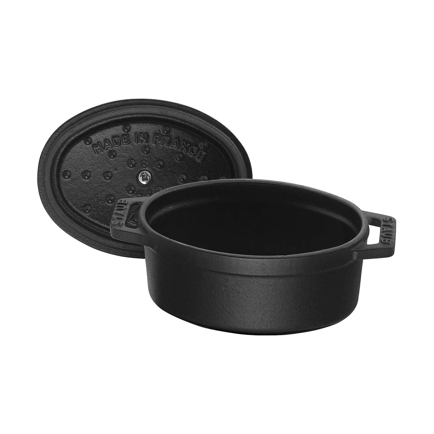 Staub La Cocotte椭圆迷你铸铁炖锅0.25升, 黑色 STAUB