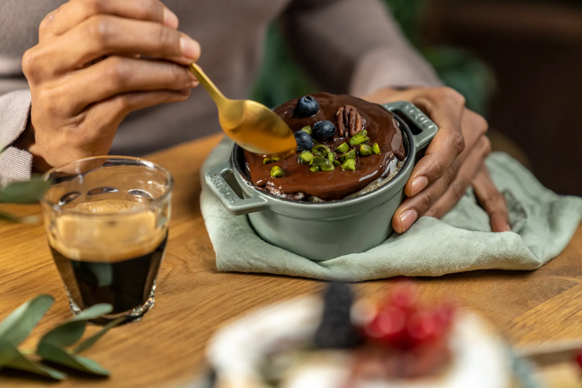 Staub La Cocotte圆形铸铁炖锅0.25升, 桉木色_木色 STAUB