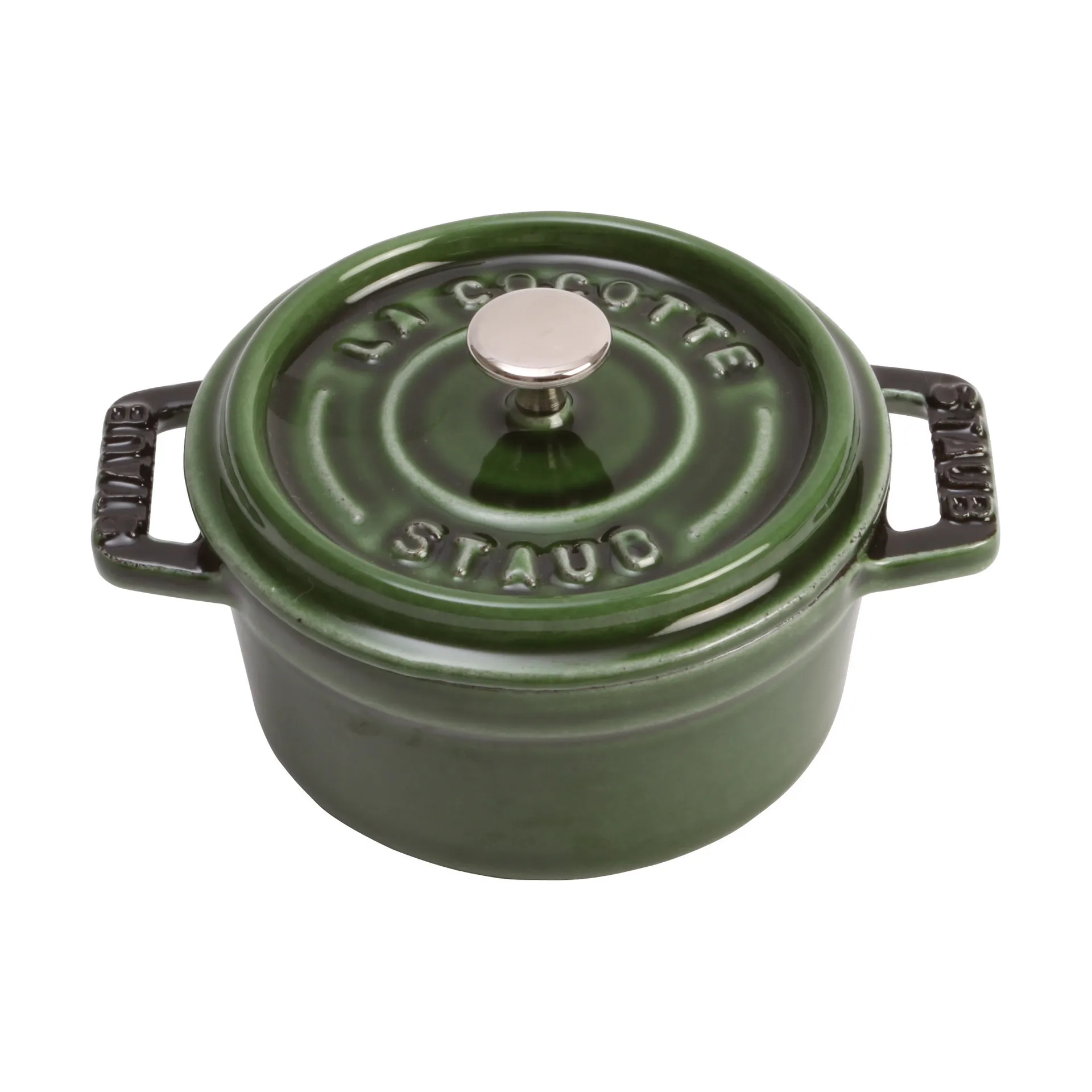 Staub La Cocotte圆形铸铁炖锅0.25升, 罗勒绿色 STAUB