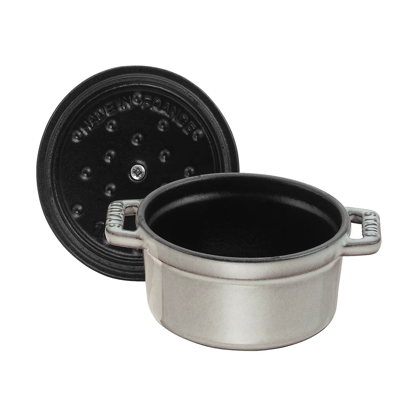Staub La Cocotte圆形铸铁炖锅0.4升, 石墨灰色 STAUB