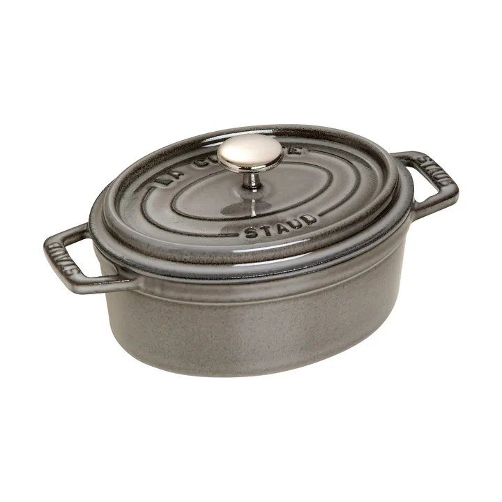 Staub La Cocotte椭圆形铸铁炖锅0.6升 - 石墨灰色 - STAUB