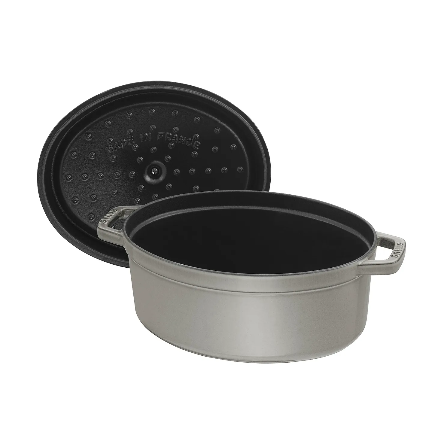 Staub La Cocotte椭圆形铸铁炖锅0.6升, 石墨灰色 STAUB