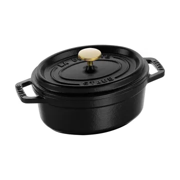 Staub La Cocotte椭圆形铸铁炖锅0.6升 - 黑色 - STAUB