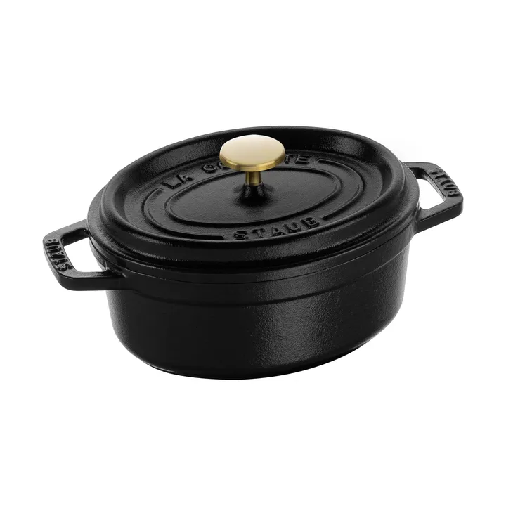 Staub La Cocotte椭圆形铸铁炖锅0.6升 - 黑色 - STAUB