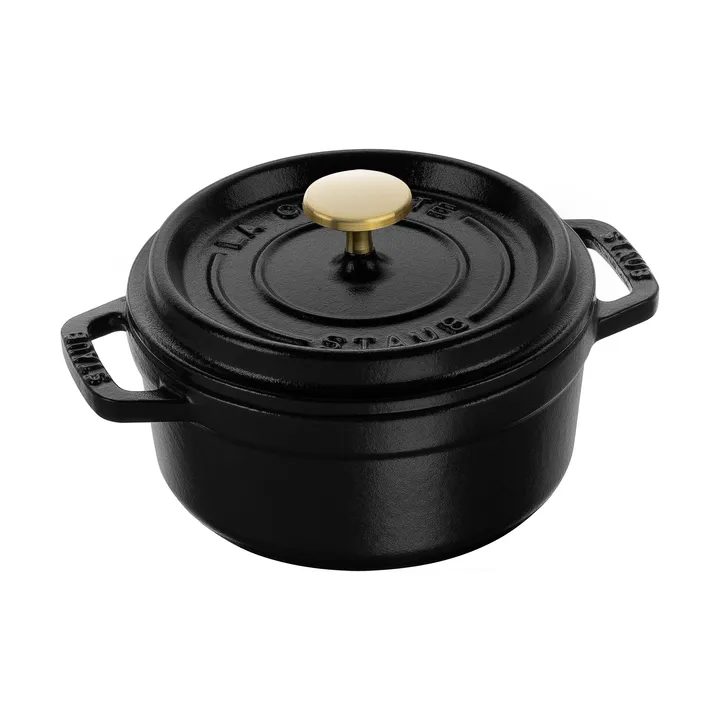 Staub La Cocotte圆形铸铁炖锅0.8升 - 黑色 - STAUB