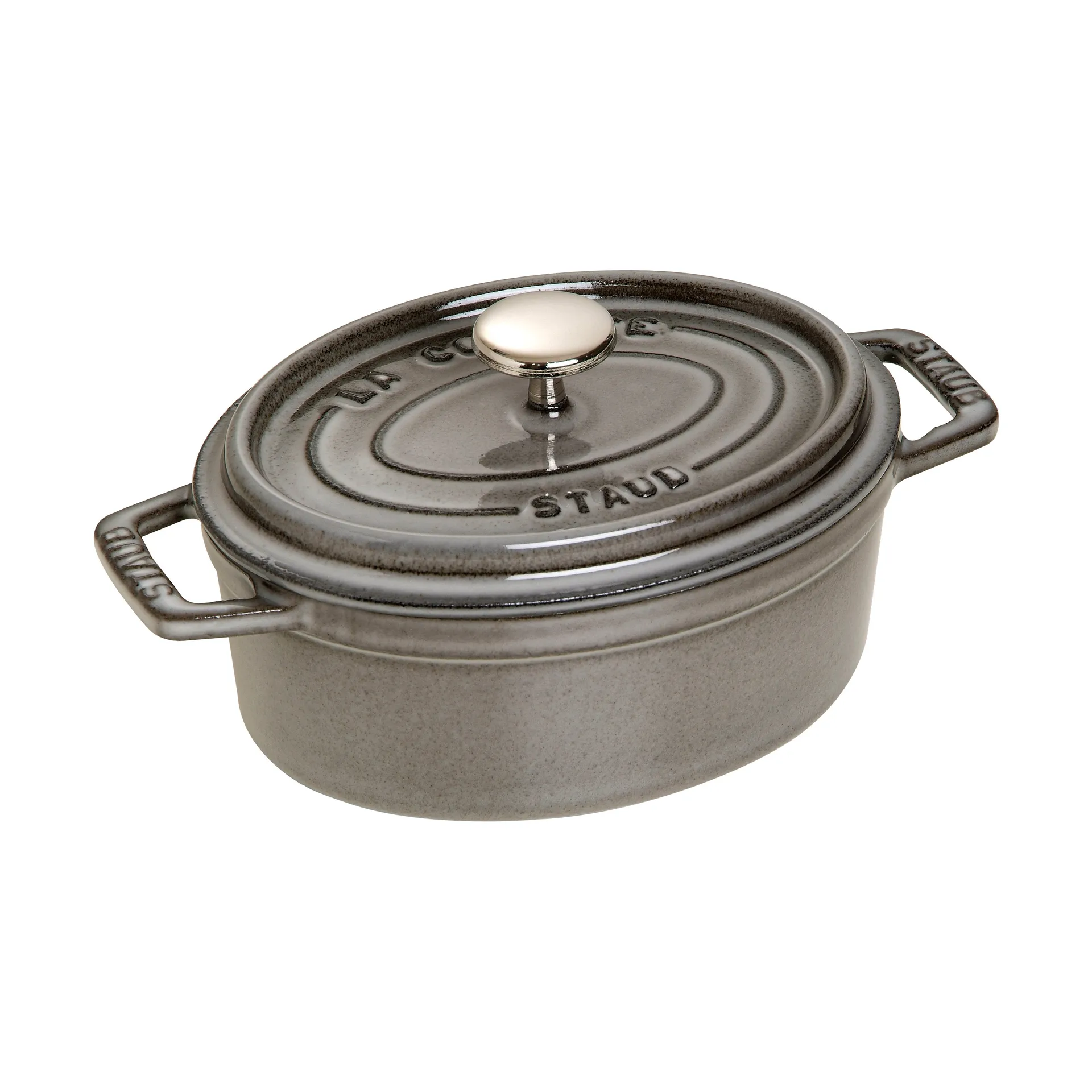 Staub La Cocotte椭圆形铸铁炖锅1升, 石墨灰色 STAUB