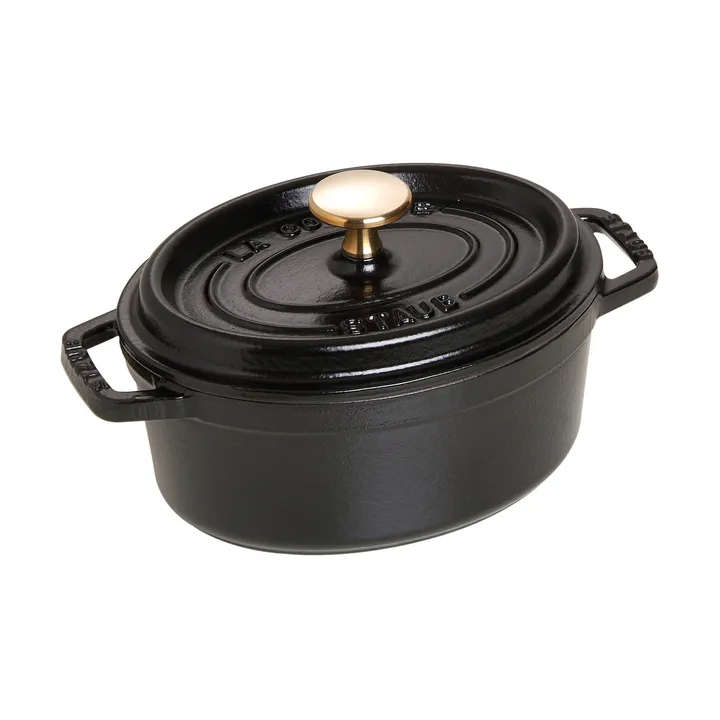 Staub La Cocotte椭圆形铸铁炖锅1升 - 黑色 - STAUB