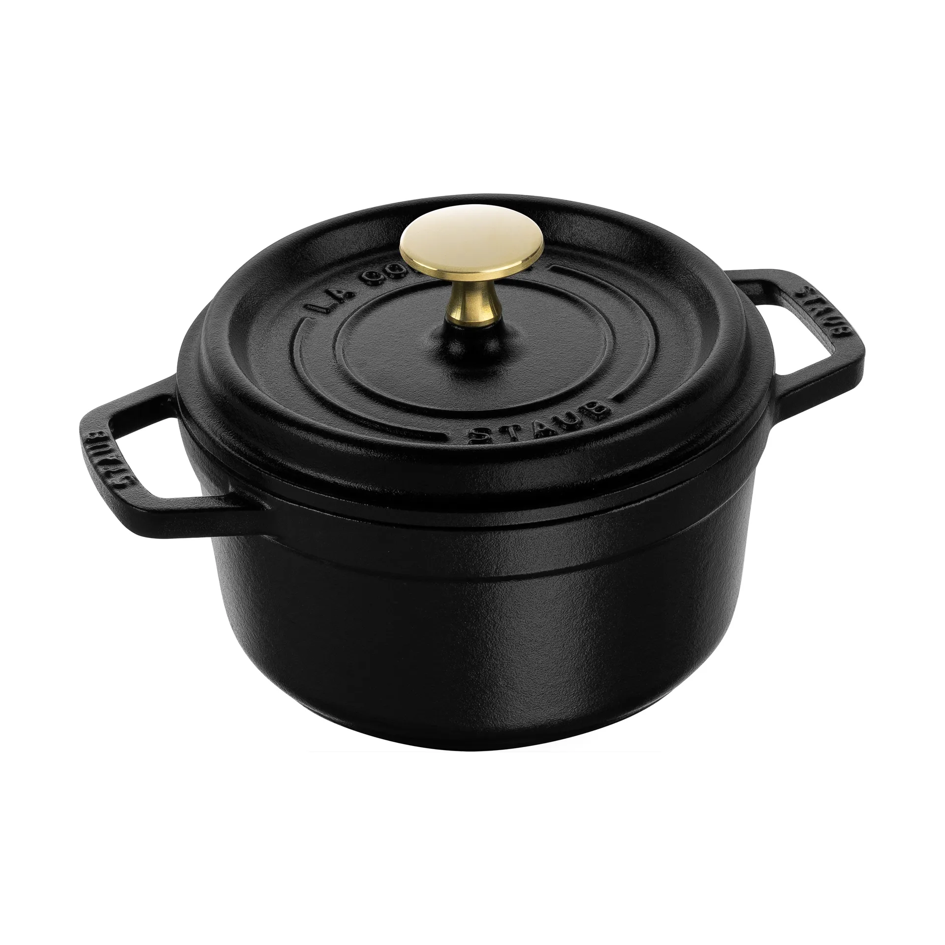 Staub La Cocotte圆形铸铁炖锅1.2升, 黑色 STAUB