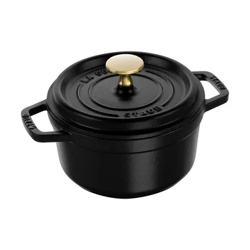Staub La Cocotte圆形铸铁炖锅1.2升 - 黑色 - STAUB