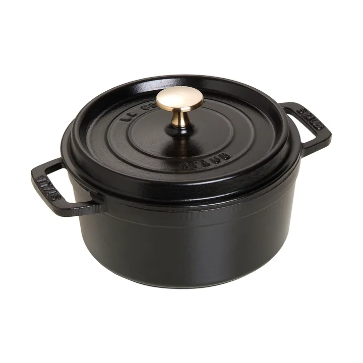 Staub La Cocotte圆形铸铁炖锅1.7升 - 黑色 - STAUB