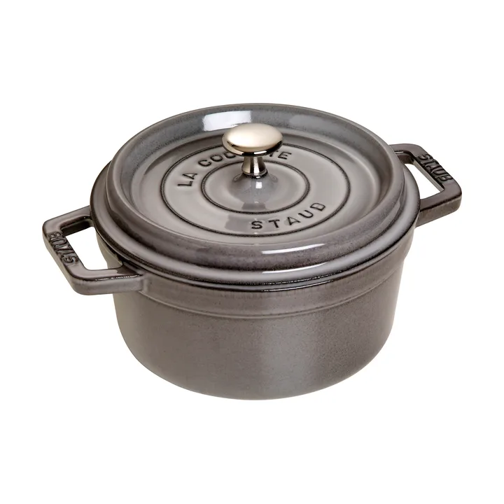 Staub La Cocotte圆形铸铁炖锅2.2升 - 石墨灰色 - STAUB