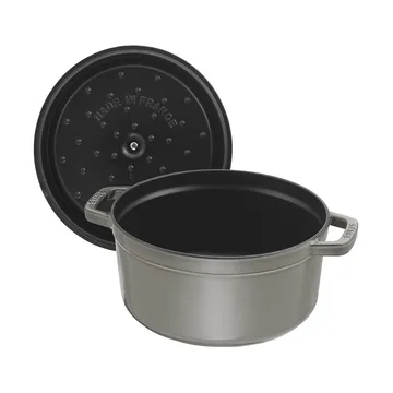 Staub La Cocotte圆形铸铁炖锅2.2升 - 石墨灰色 - STAUB