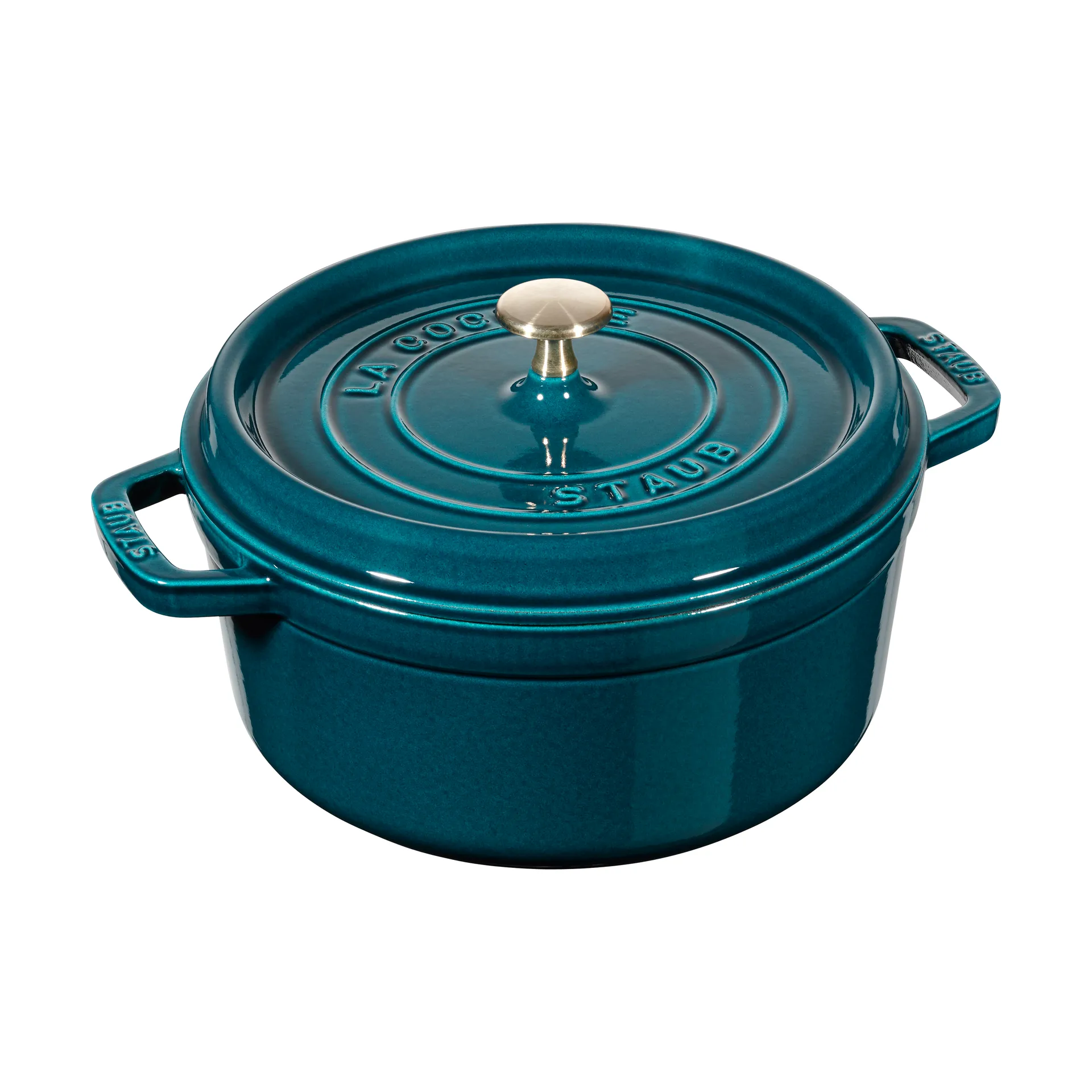 Staub La Cocotte圆形铸铁炖锅2.2升, 海洋色 STAUB