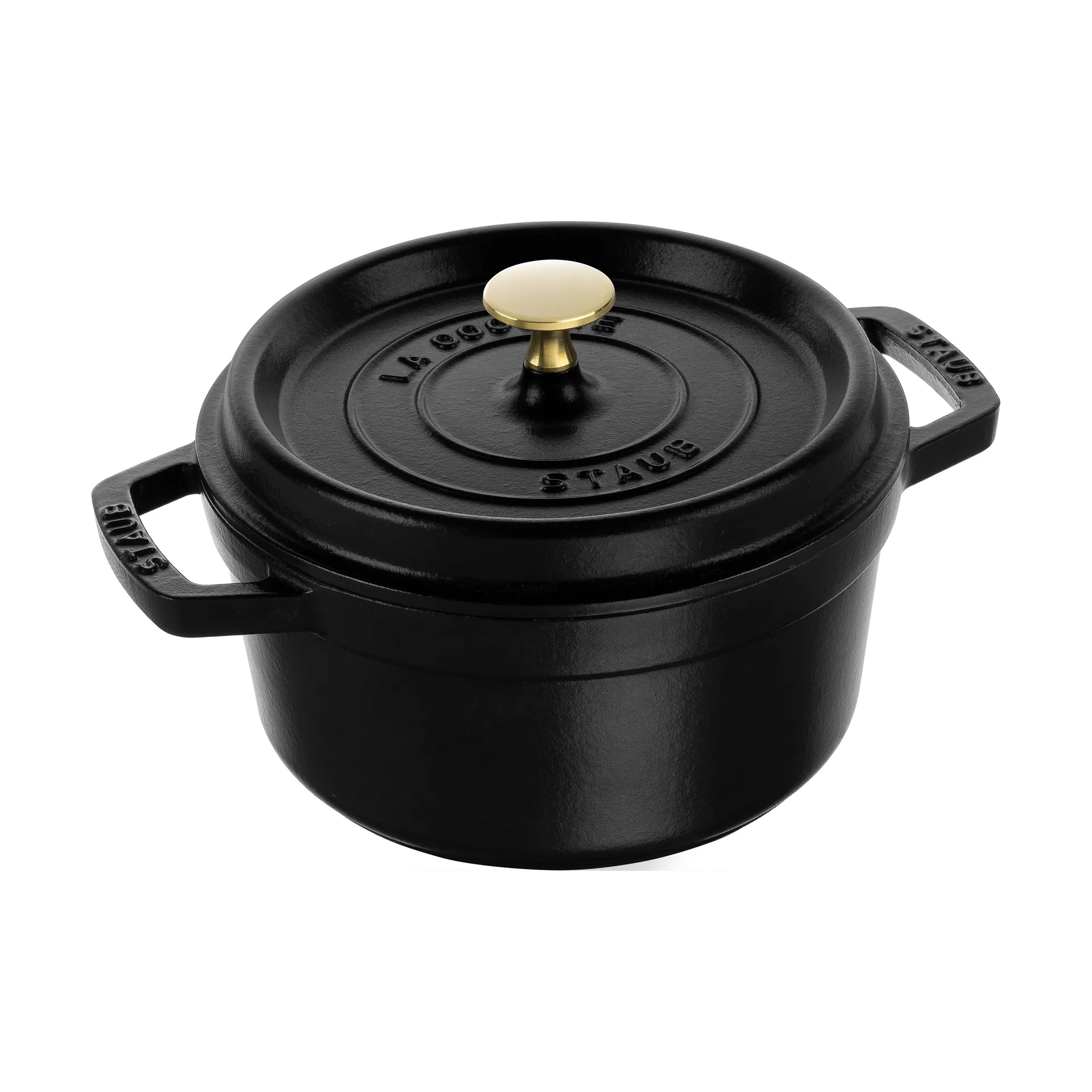 Staub La Cocotte圆形铸铁炖锅2.2升, 黑色 STAUB