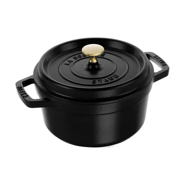 Staub La Cocotte圆形铸铁炖锅2.2升 - 黑色 - STAUB