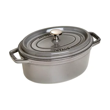 Staub La Cocotte椭圆形铸铁炖锅2.35升 - 石墨灰色 - STAUB