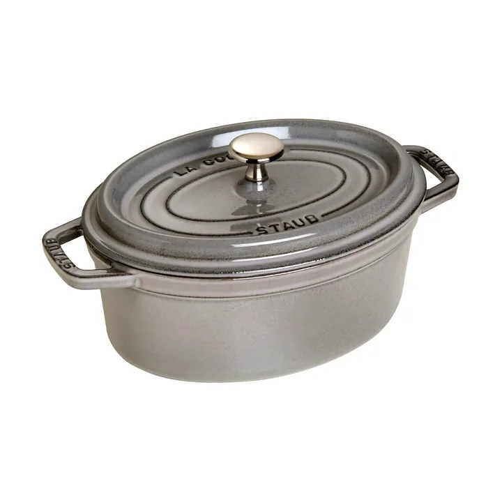 Staub La Cocotte椭圆形铸铁炖锅2.35升 - 石墨灰色 - STAUB