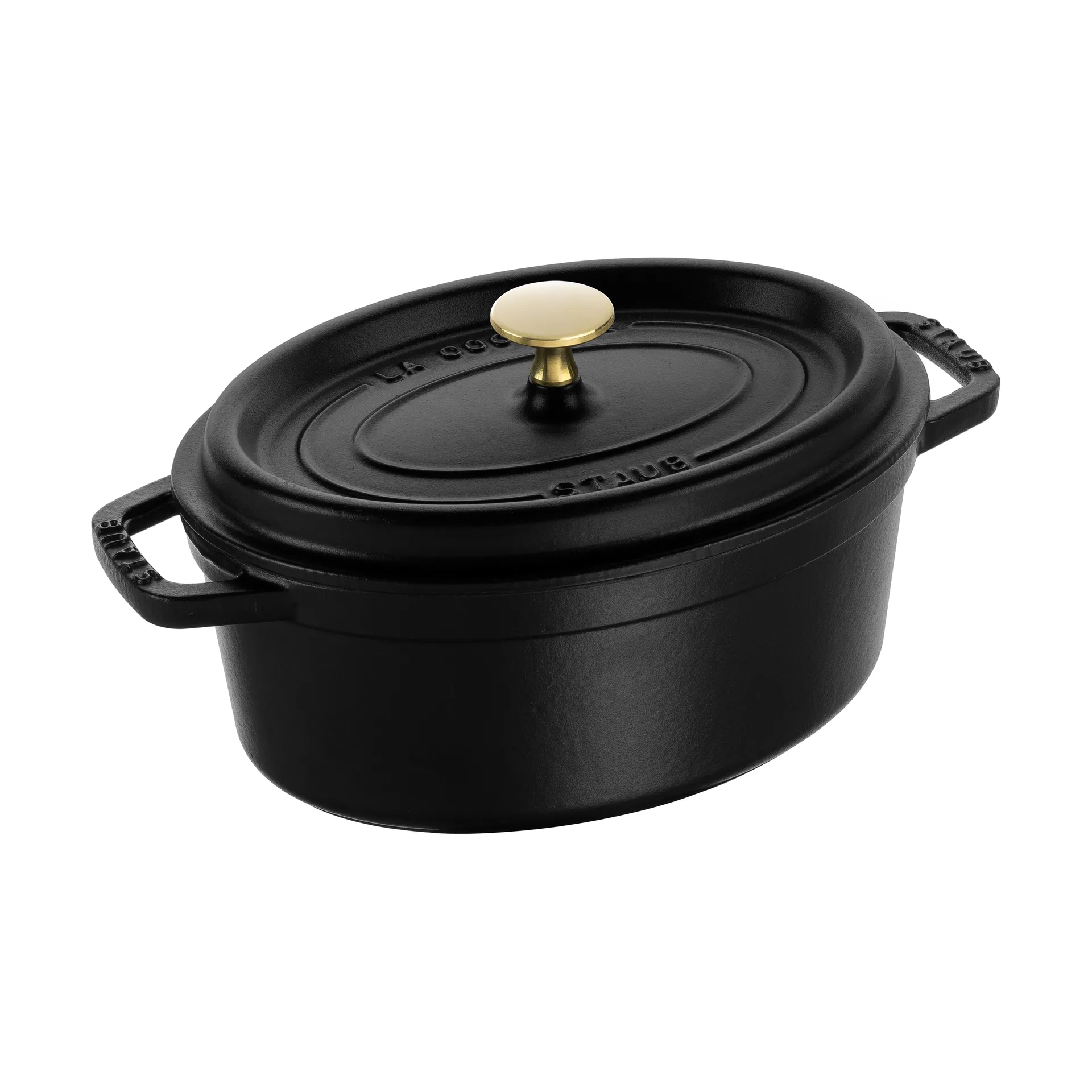 Staub La Cocotte椭圆形铸铁炖锅2.35升, 黑色 STAUB