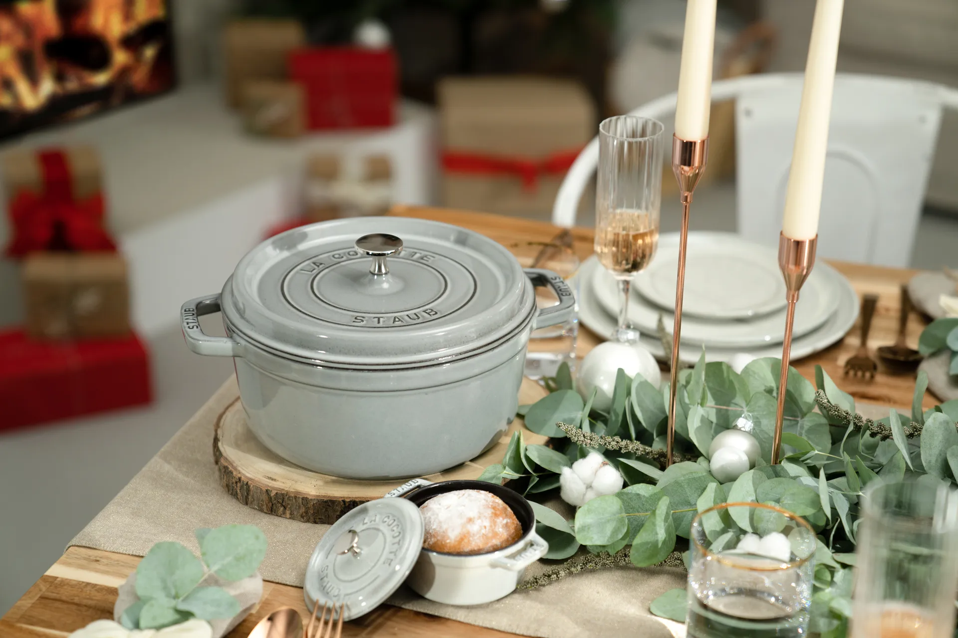 Staub La Cocotte圆形铸铁炖锅2.6升, 石墨灰色 STAUB