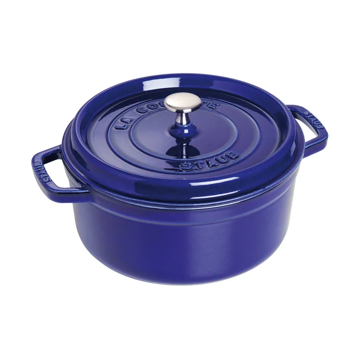 Staub La Cocotte圆形铸铁炖锅2.6升 - 深蓝色 - STAUB
