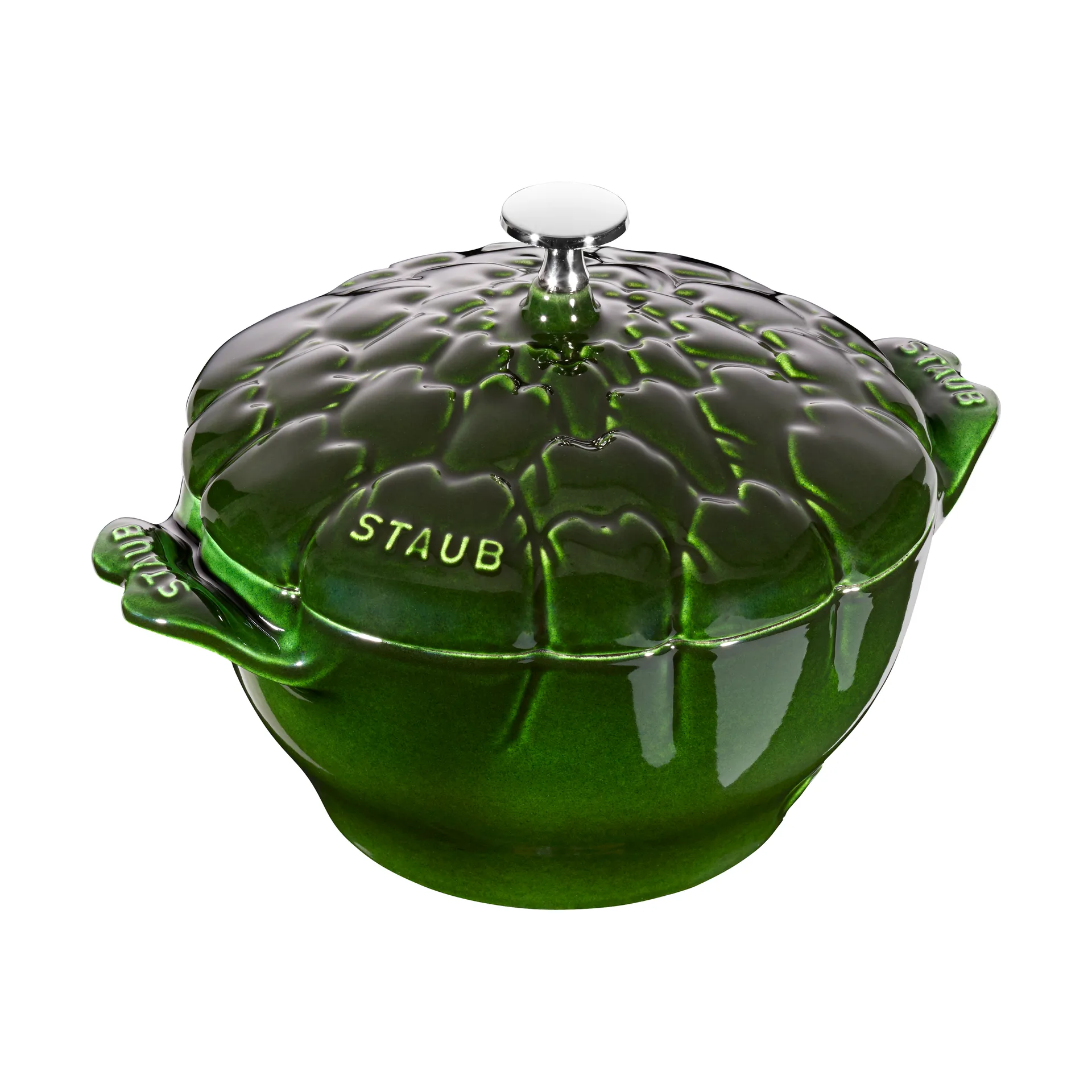 Staub La Cocotte朝鲜蓟造型铸铁炖锅3升, 罗勒绿色 STAUB