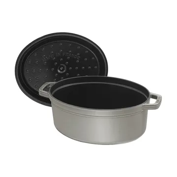 Staub La Cocotte椭圆形铸铁炖锅3.2升 - 石墨灰色 - STAUB