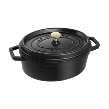 Staub La Cocotte椭圆形铸铁炖锅3.2升 - 黑色 - STAUB