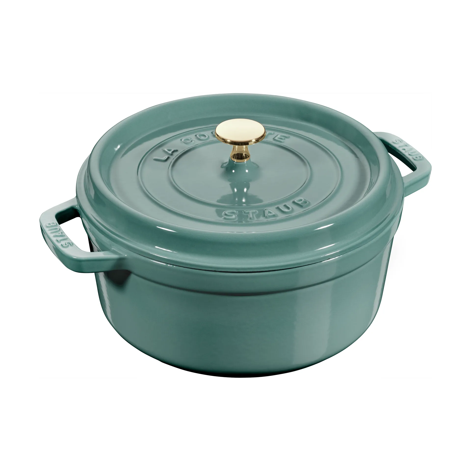 Staub La Cocotte圆形铸铁炖锅3.8升, 桉木色_木色 STAUB